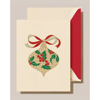 Engraved Filigree Ornament Boxed Folded Holiday Cards