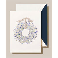 Engraved Juniper Berry Wreath Boxed Folded Holiday Cards