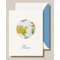 Watercolor Embossed Globe Boxed Folded Holiday Cards