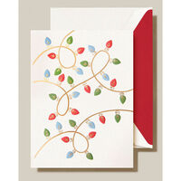 Foil Embossed String of Lights Boxed Folded Holiday Cards