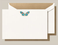 Butterfly Boxed Flat Note Cards - Hand Engraved