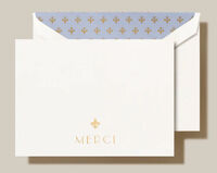 Merci Boxed Thank You Folded Note Cards - Hand Engraved