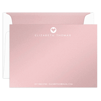 Modern Heart Flat Shimmer Note Cards