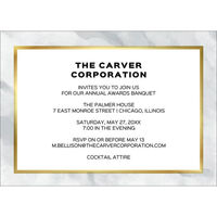 Marble and Faux Gold Border Invitations