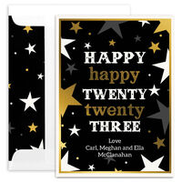 Faux Gold Happy Twenty Twenty Three Flat New Year Cards