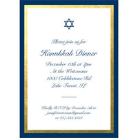Navy and Faux Gold Border with Star Invitations