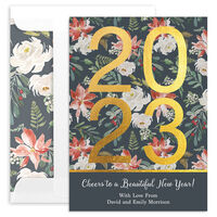 2024 Floral Flat New Year Cards