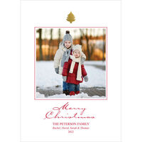 Red and Faux Gold Tree Photo Cards