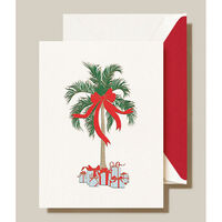 Engraved Christmas Palms Boxed Folded Christmas Cards