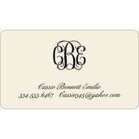 Sophisticated Monogram Contact Cards - Raised Ink