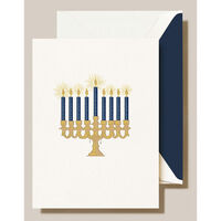 Menorah Folded Hanukkah Cards - Raised Ink