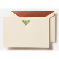 Luna Moth Boxed Flat Note Cards - Hand Engraved