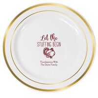 Let The Stuffing Begin Premium Banded Plastic Plates