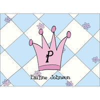 Pink/Purple Monogram Crown Foldover Note Cards