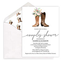 Floral Boots Shower Invitations