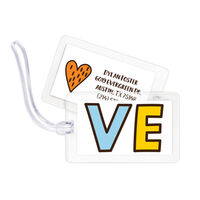 Blue and Orange Heart Luggage Tags