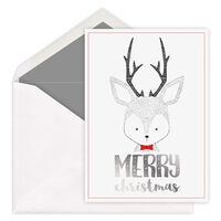 Holiday Deer Foil Folded Holiday Cards
