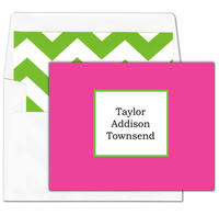 Shocking Pink/Kelly Green Foldover Note Cards