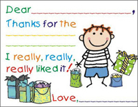 Boy with Presents Fill-In the Blanks Thank You