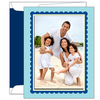 Blue with Navy Scallop Photo Cards