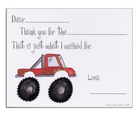 Monster Truck Fill-In Postcard Thank You