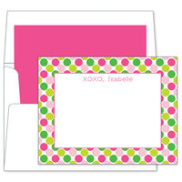 Big Dots Pink and Green Flat Note Cards