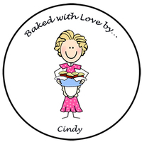 Baking Round Gift Stickers in Color