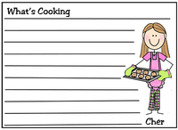 Baking Cookies Colored Recipe Cards