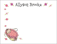 Moses Basket Note Cards for Baby Girl