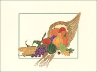 Cornucopia Holiday Cards with Inside Imprint