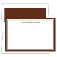 Border Brown and Green Flat Note Cards