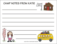 Lined Camp Note Card Set with Bus Design