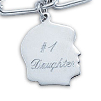 Personalized Sterling Silver Girl Head Charms