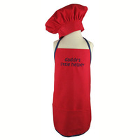 Children's Chef Apron and Hat Set-Red