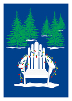 Adirondack Chair with Lights Holiday Card with Inside Imprint