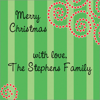 Green Stripes Gift Stickers