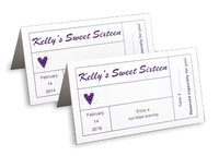 Design Your Own Jumbo Sized Ticket Personalized Placecards