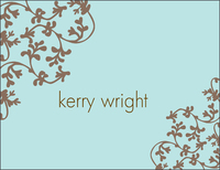 Blue Vine Foldover Note Cards