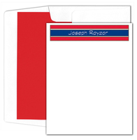 Red and Blue Stripe Flat Note Cards