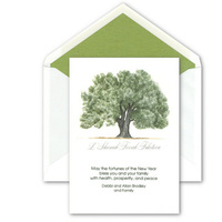 Green Tree Jewish New Year Cards