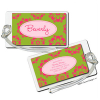 Pink Flower Luggage Tags
