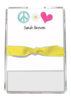 Peace Love Memo Sheets in Holder