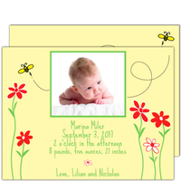 Little Miss Bee Photo Birth Announcements