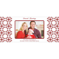 Red and White Holiday Deco Photo Cards