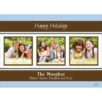 Blue and Brown Holiday Cheer Photo Cards