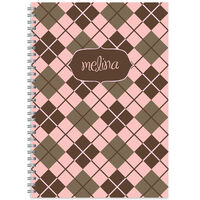 Pink Argyle Spiral Notebook