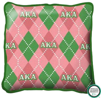 Alpha Kappa Alpha Plaid Pillow