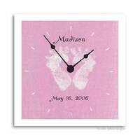 Personalized Pink Feet Clock