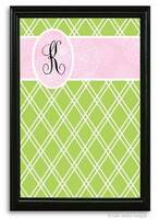 Green and Pink Trellis Magnetic Board