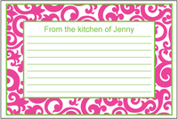 Pink Swirl Recipe Cards